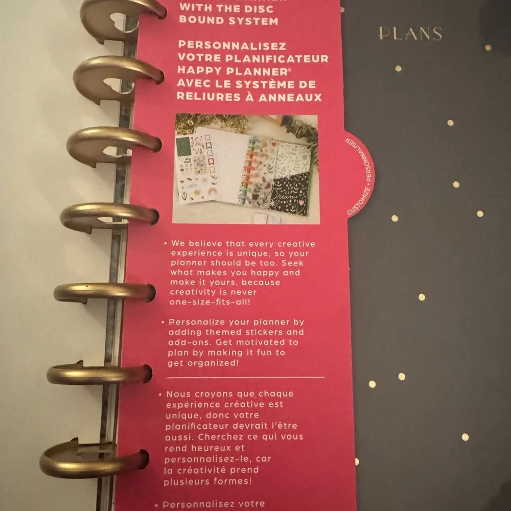 Happy Planner Gray Planner with Gold Dots